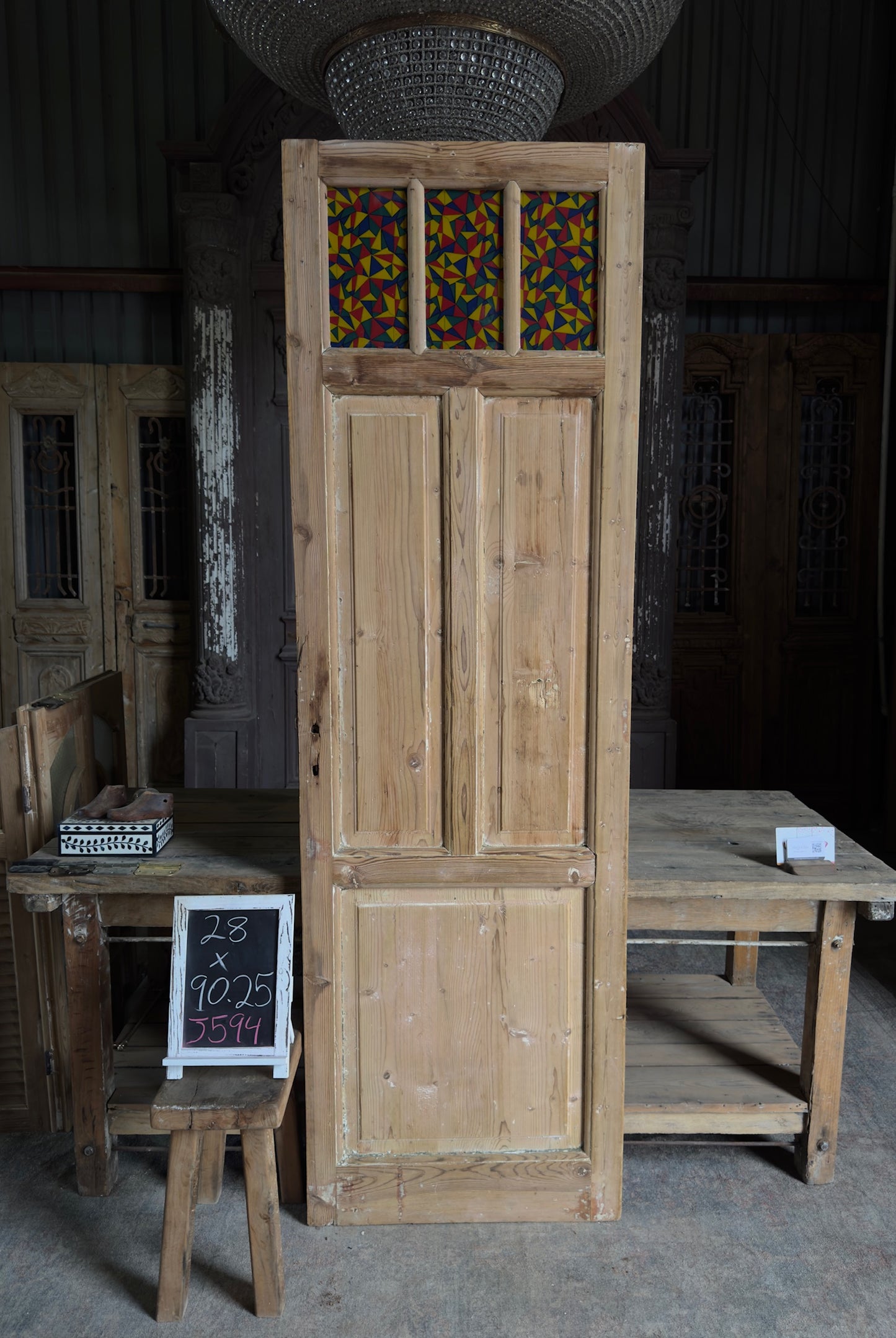 Bespoke Stained Glass Antique Door - 28x90.25 J594