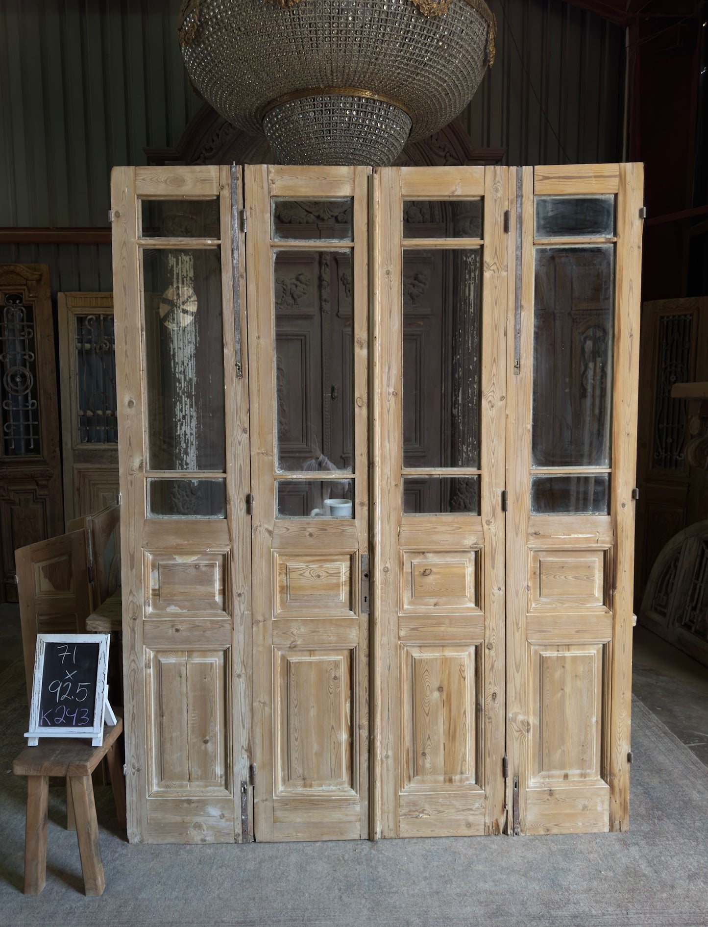 Antique Bi-Fold Glass French Doors - 71x92.5 K243