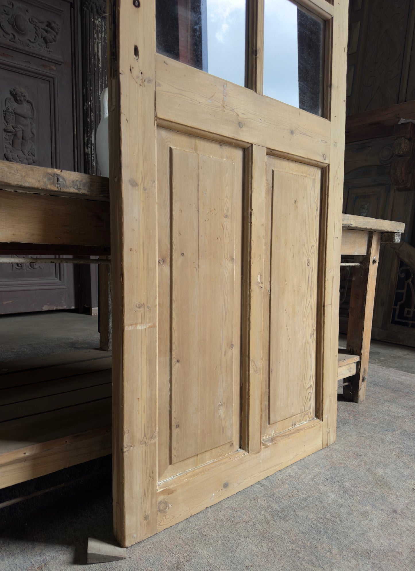 6 Lite Antique Glass Single Door - 32.25x83.5 K256