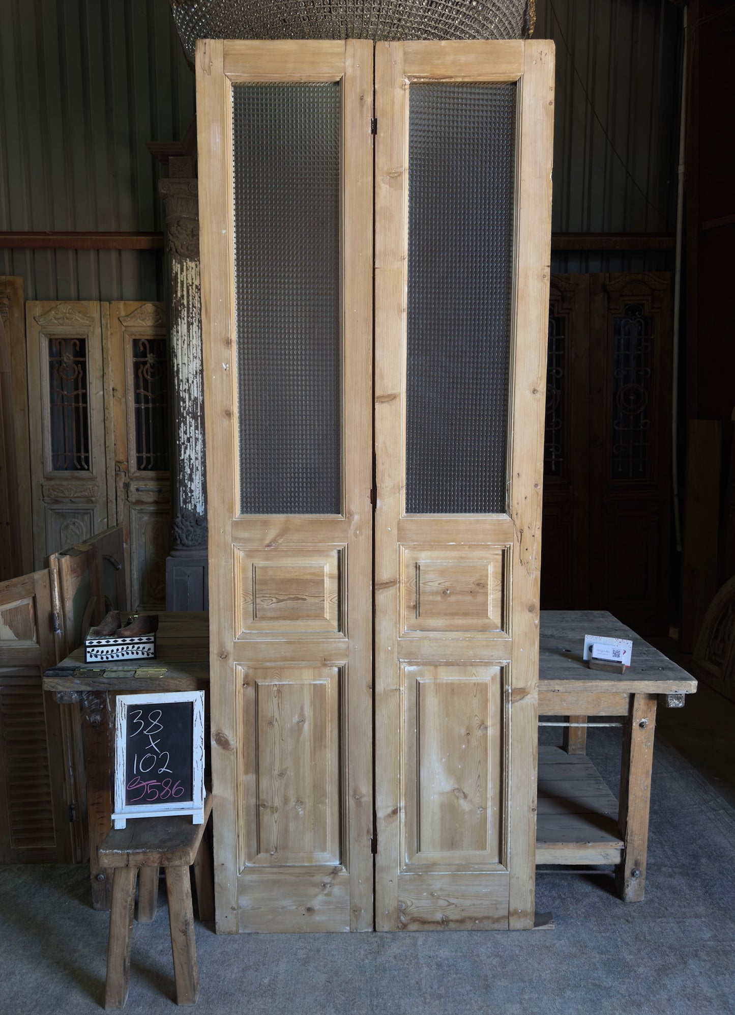 Glass Antique French Doors - 38x102 J586