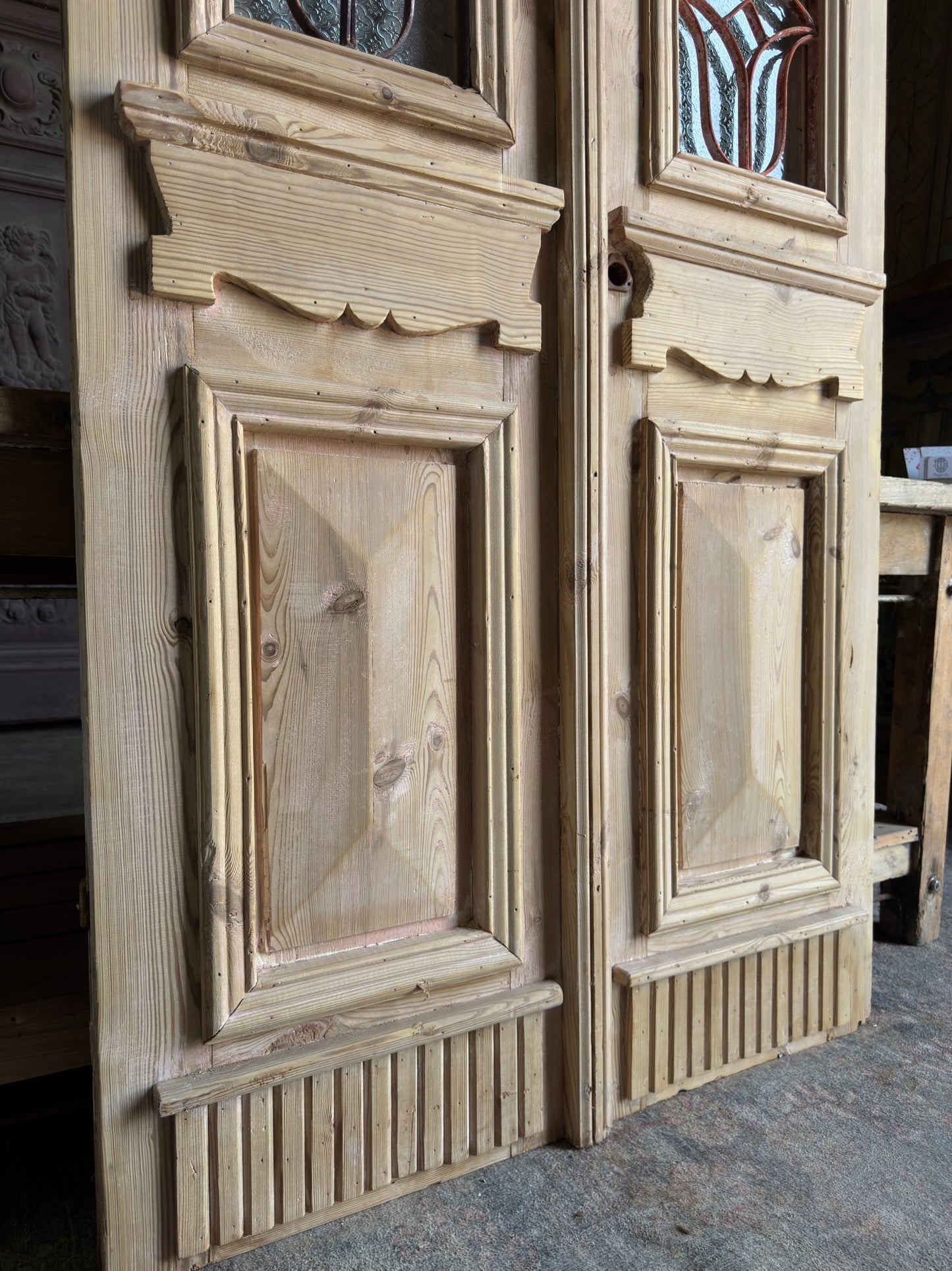 Stately Antique Iron French Double Doors - 40.25x86 J6