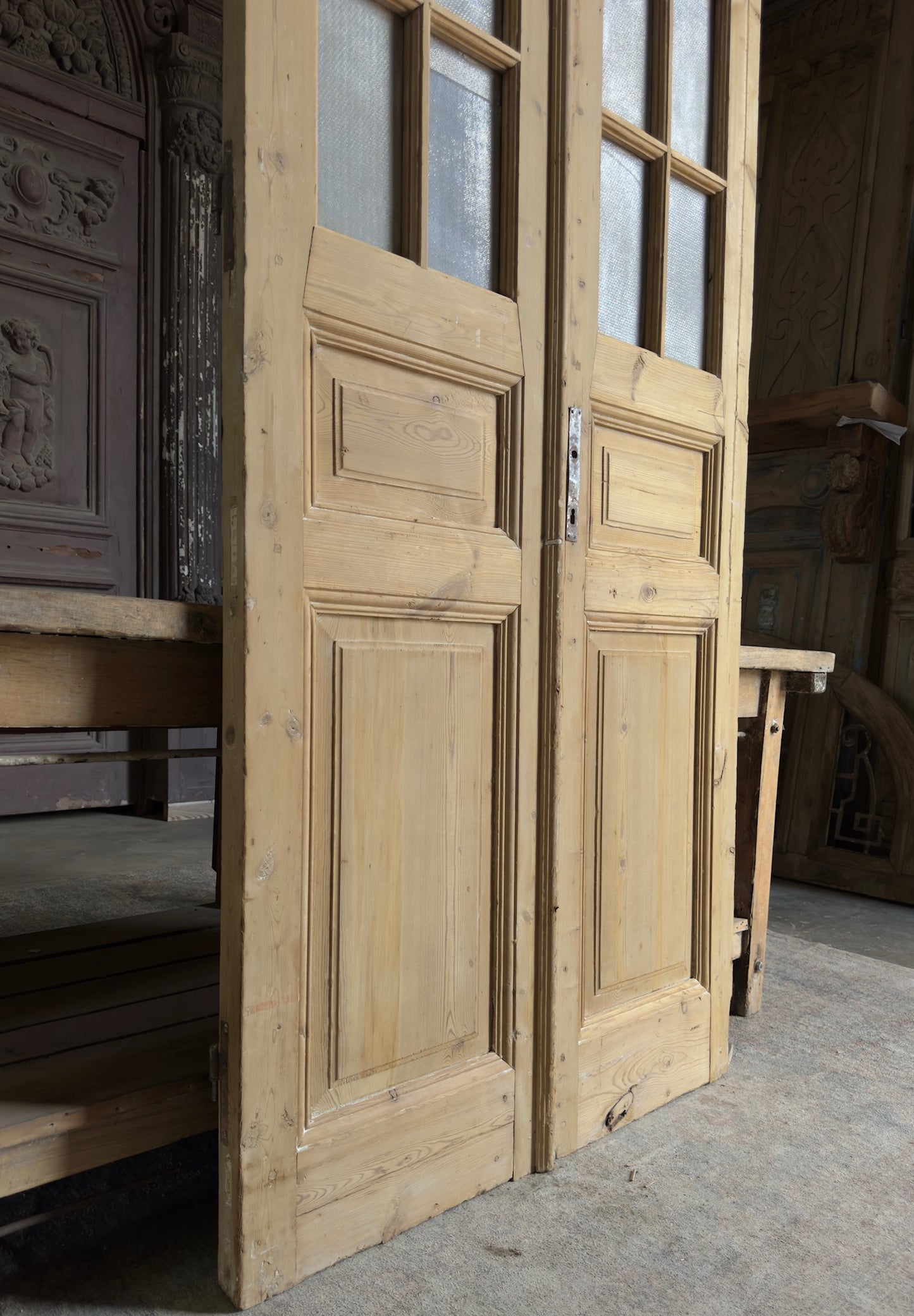 Classic Antique Glass French Doors - 40x90 K240