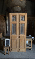 Stately Antique Iron French Doors - 37.5x88 - L300