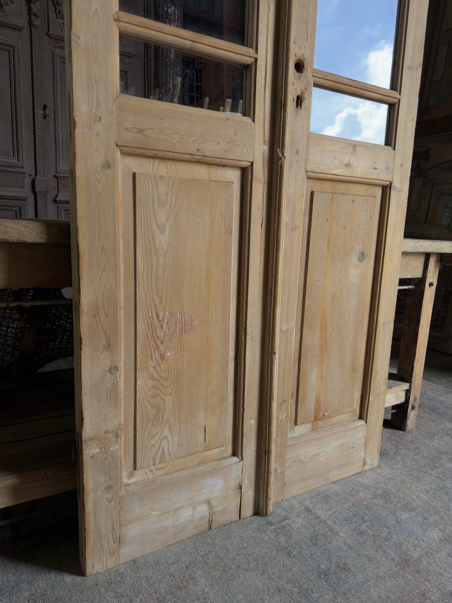 5 Lite Glass Antique French Doors - 39.75x88.5 K84