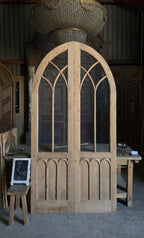 Handcrafted Gothic Arched Glass French Doors - 48x96 L501