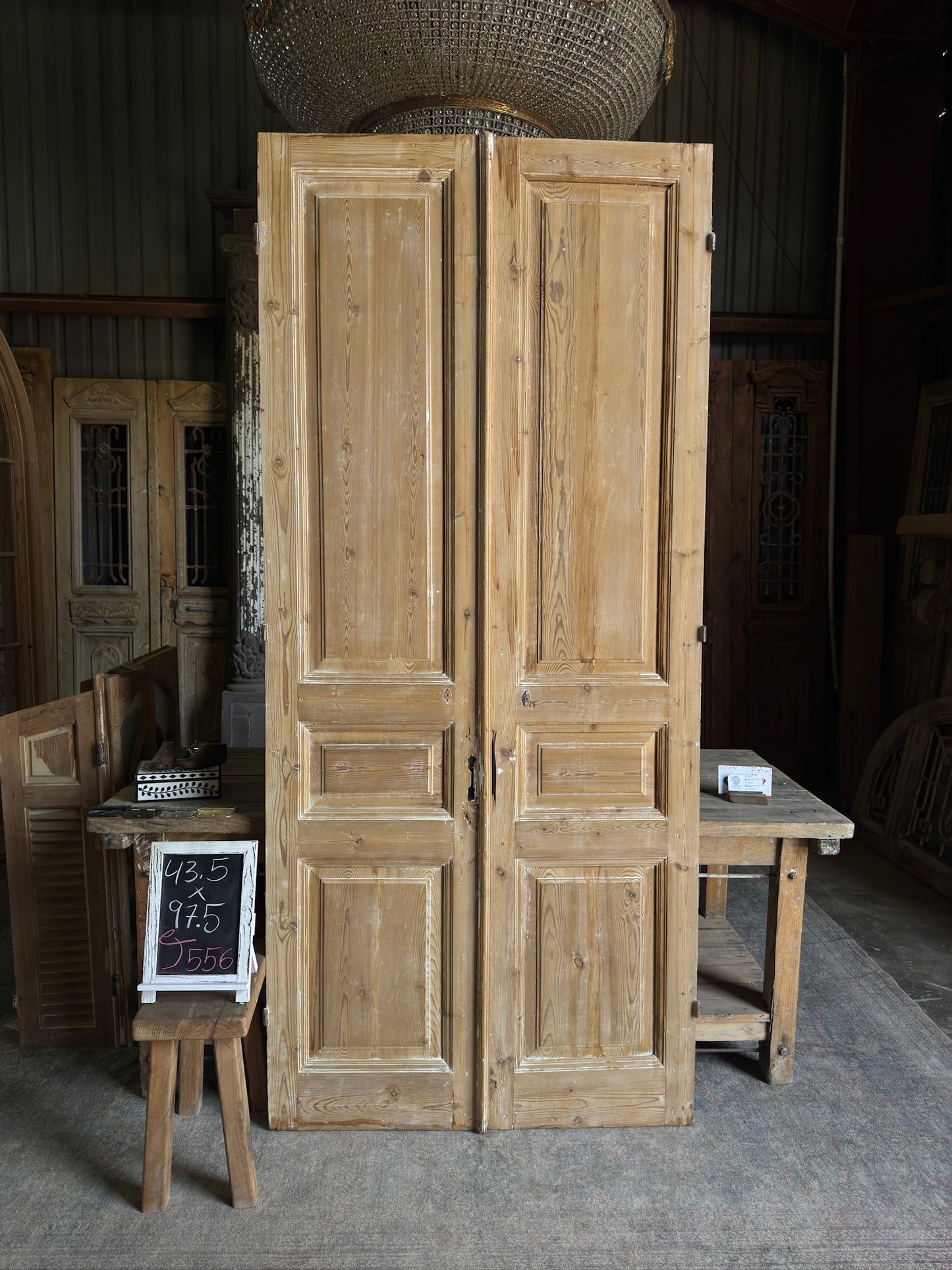 Solid Antique French Pair - 43.5x97.5 J556