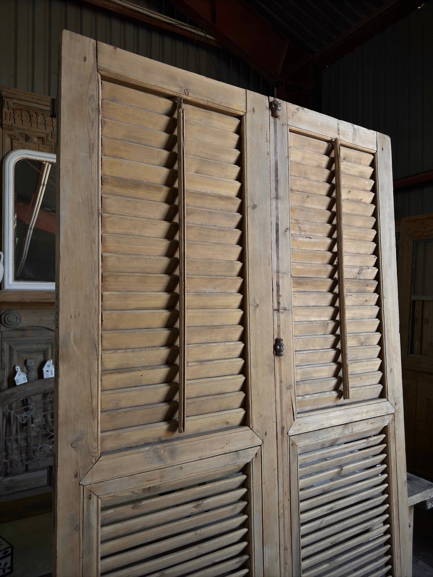 European Antique Louvered Shutters - 52.25x90.25 G103