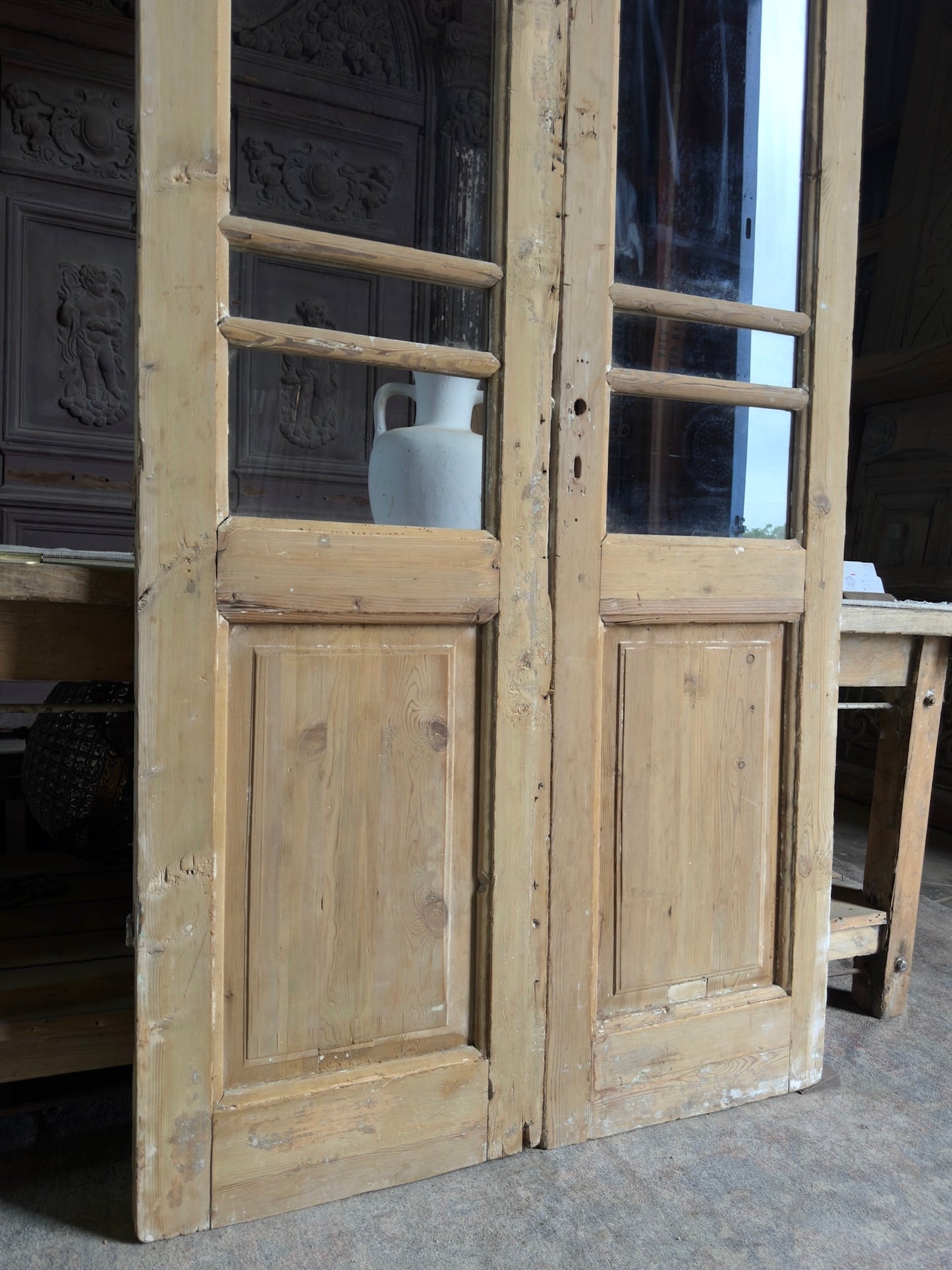 19th Century Antique Glass French Doors - 41.5x91.5 J475