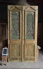 Massive Antique Iron French Doors - 60.5x116 - L202