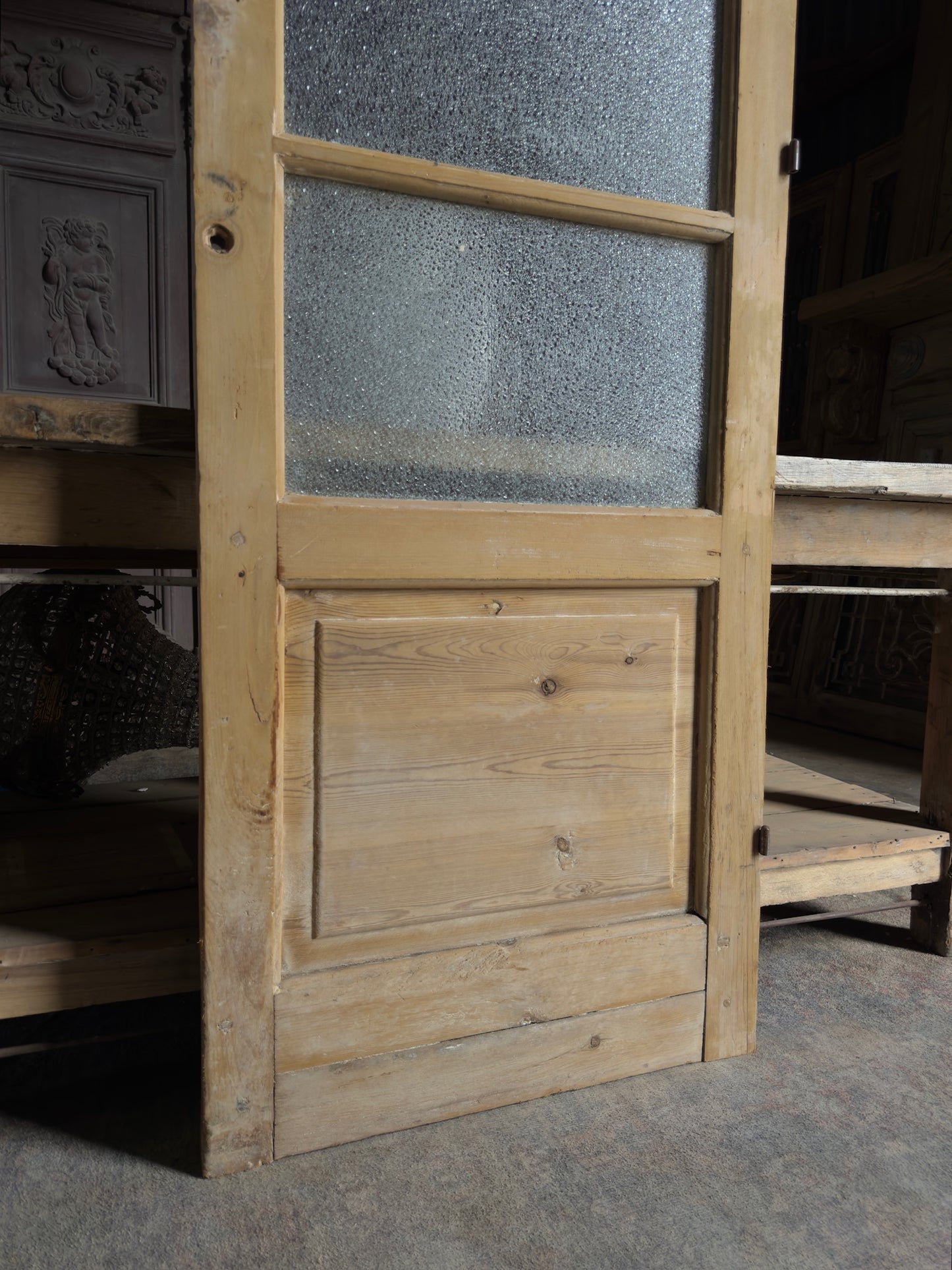 4 Lite Antique Glass Single Door - 27.75x85.5 J497