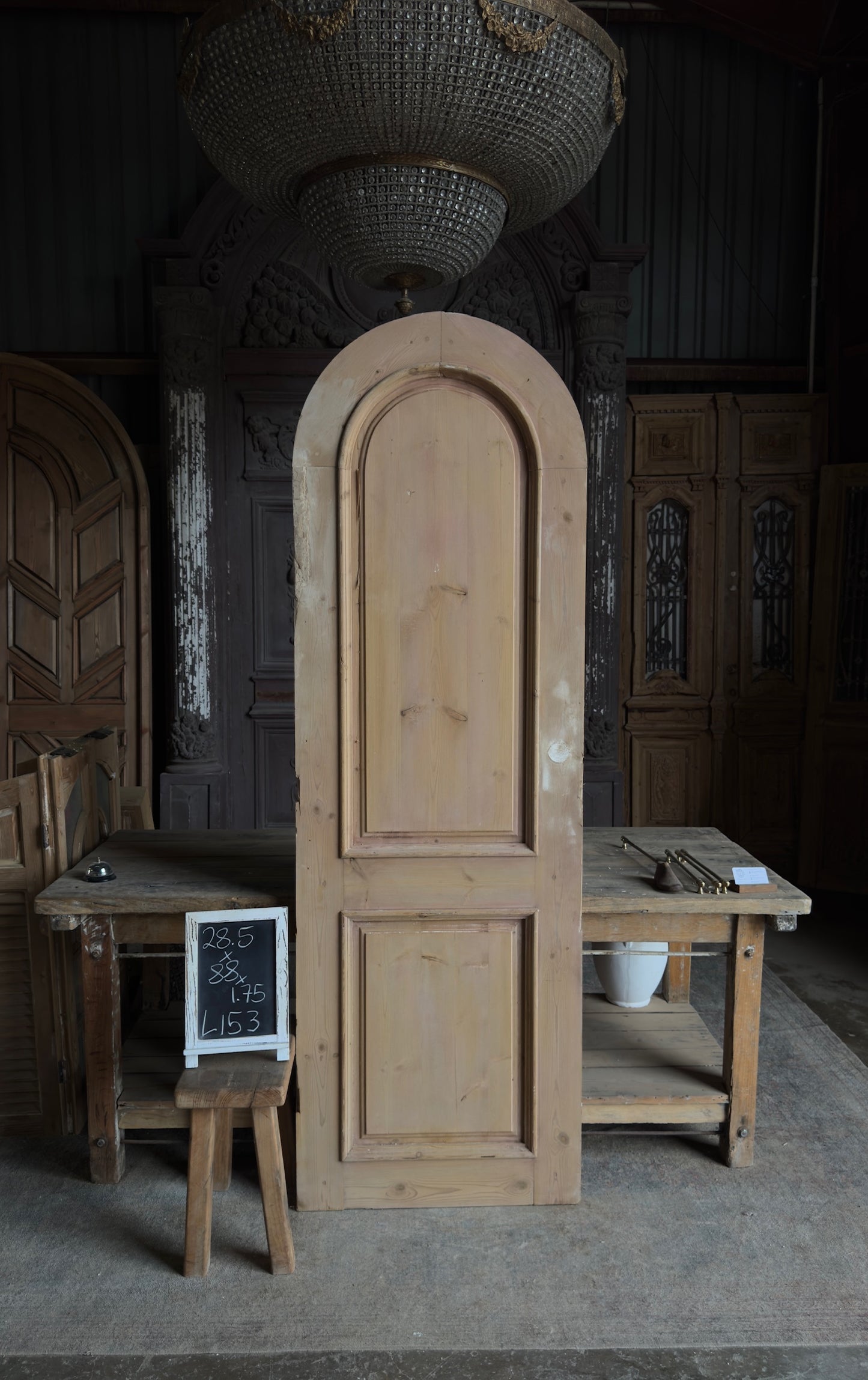 2 Panel Antique Solid Single Door - 28.5x88 - L153