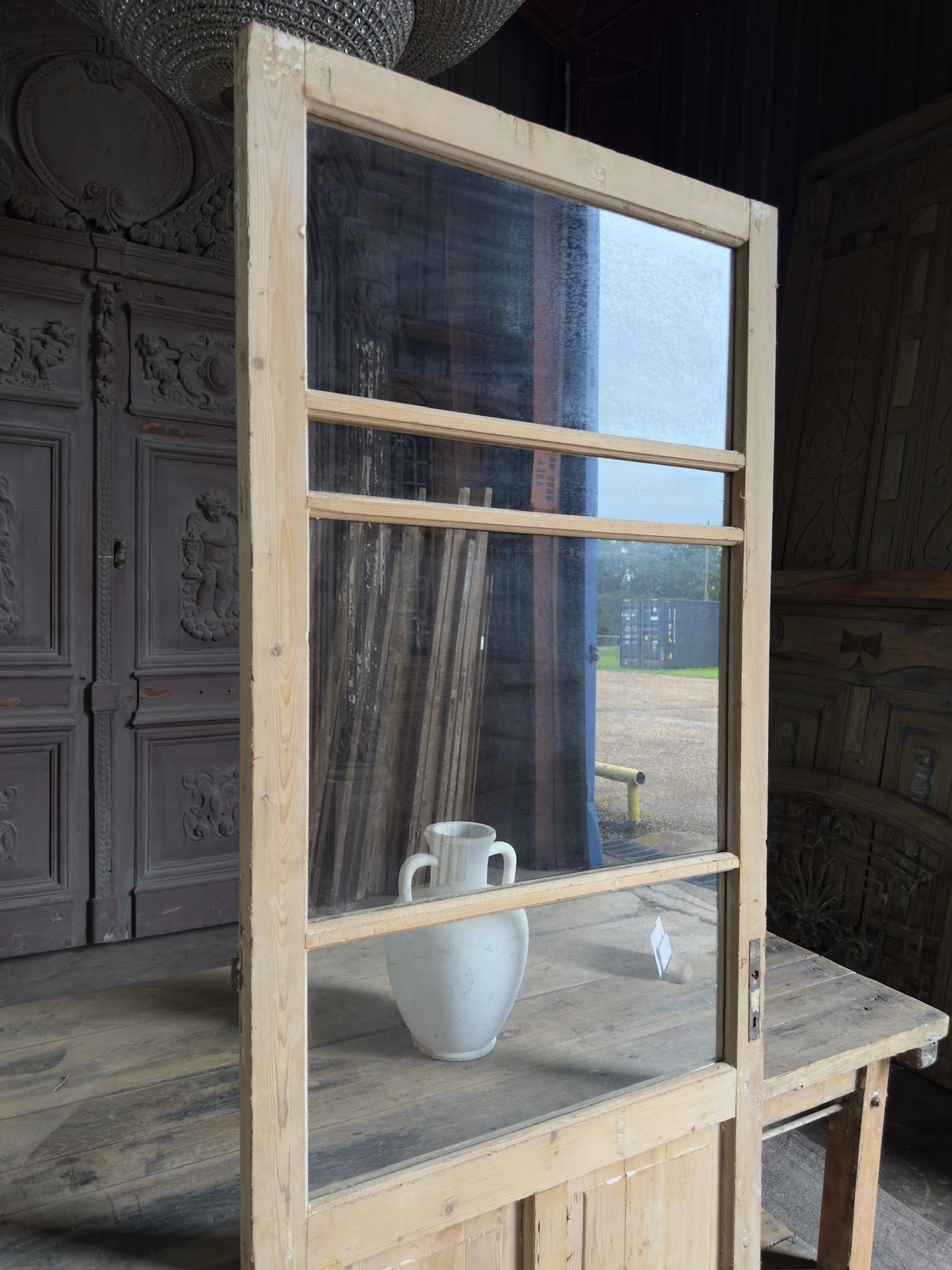 19th Century Antique Glass Door - 32x85 K116