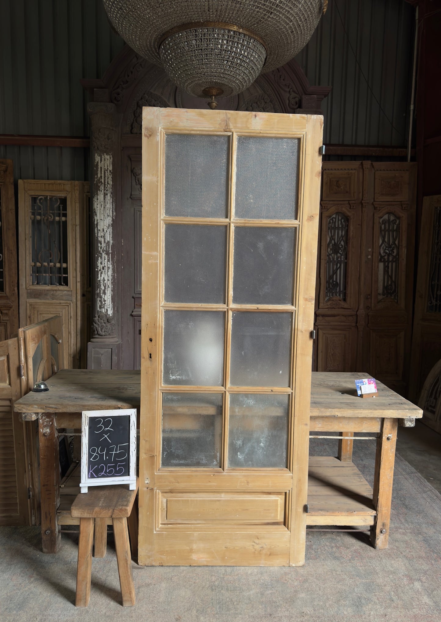 8 Lite Antique Glass Single Door - 32x84.75 K255