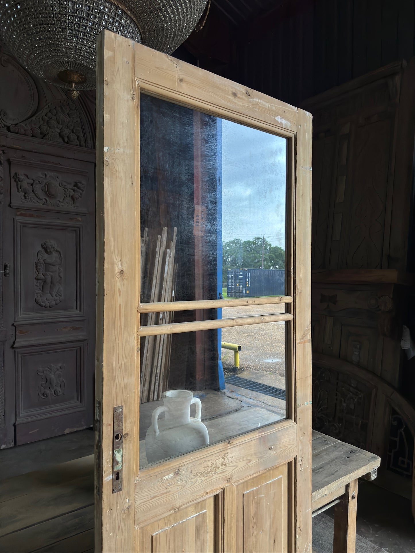Antique Glass Single Door - 32x87 K105