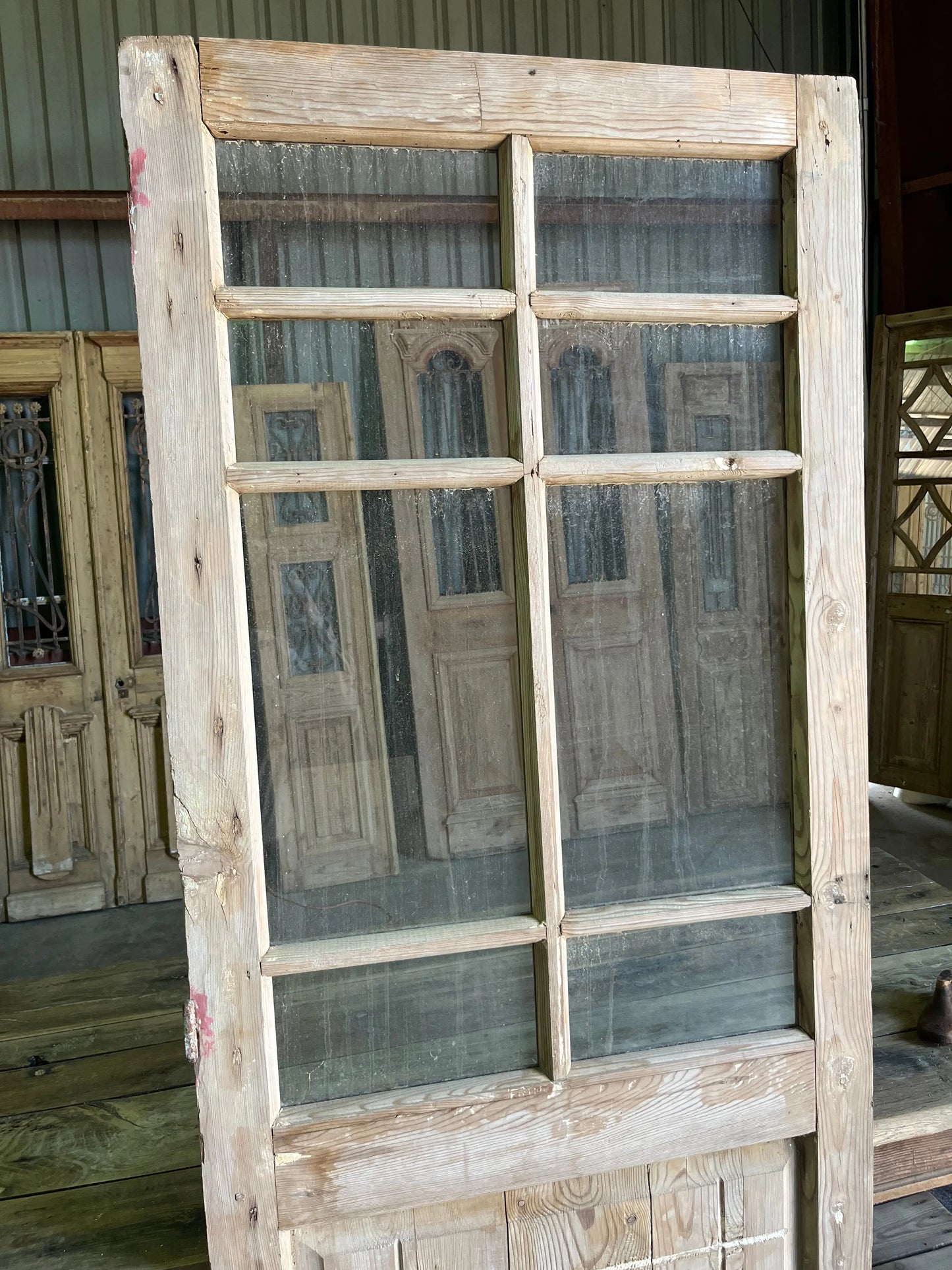 Antique Glass Panel Door - 82x32 A24 Magnolia Antique Door Co.