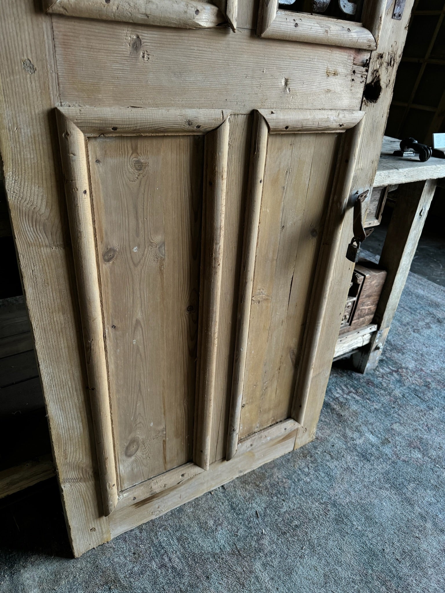 Antique 4 Panel Iron Single Door - 28.5x89 E192 - Magnolia Antique Door Co.