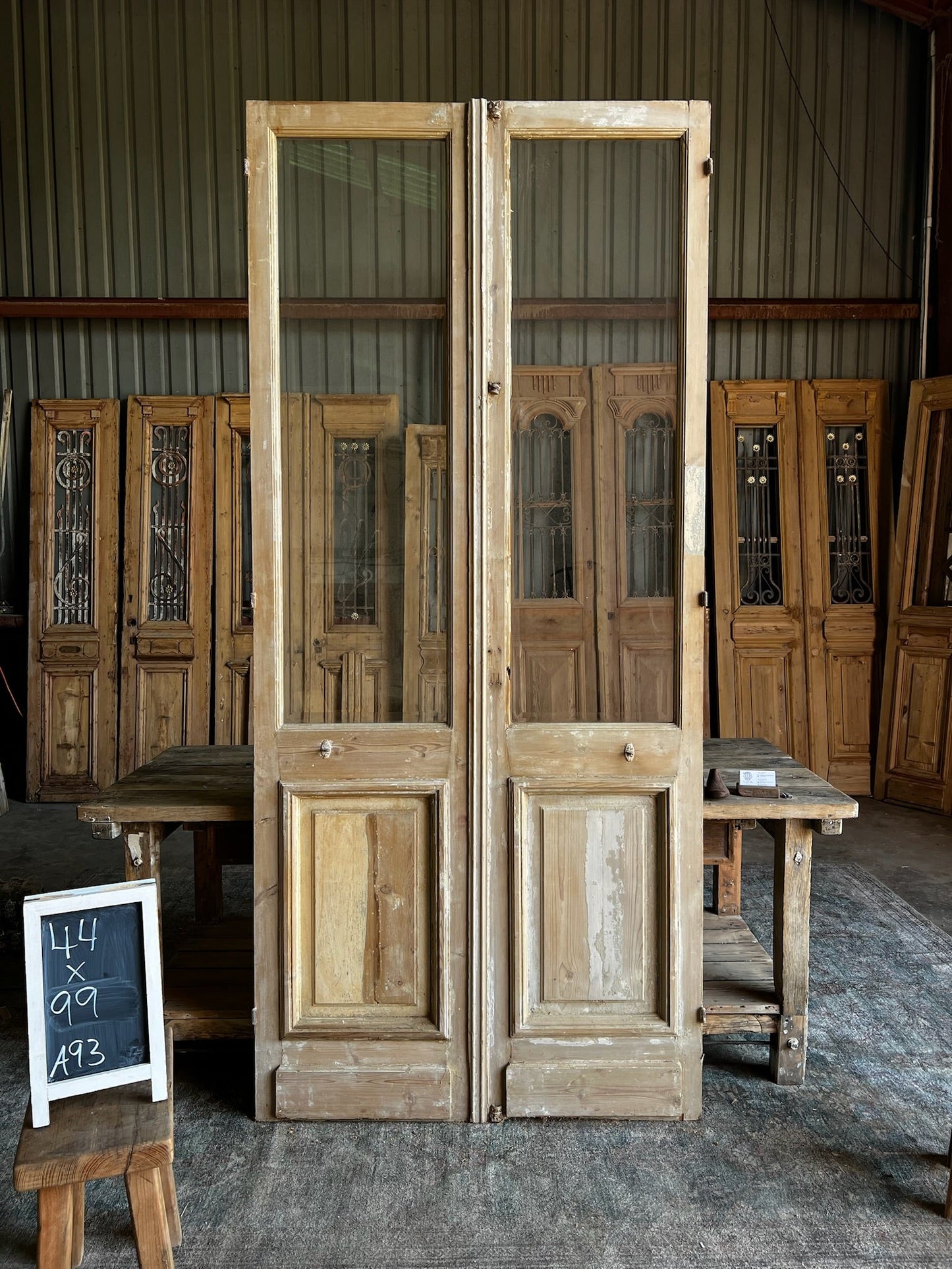 Antique French Glass Doors - 40x99 A93 - Magnolia Antique Door Co.