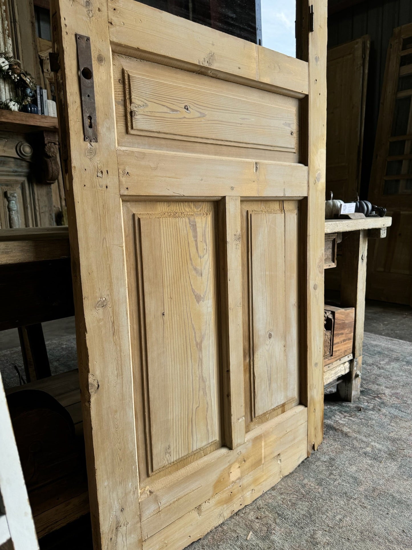 Antique Glass Single Door - 32x91 E312 - Magnolia Antique Door Co.