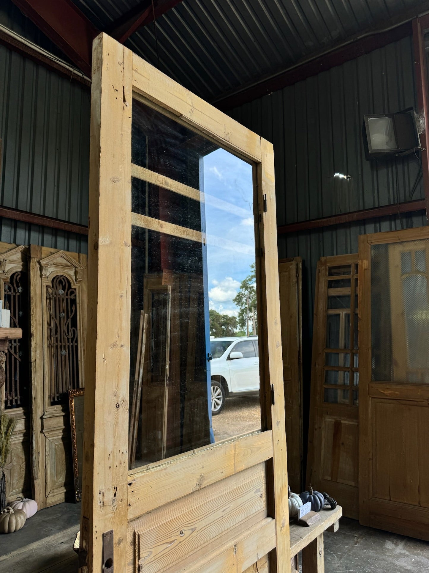 Antique Glass Single Door - 32x91 E312 - Magnolia Antique Door Co.