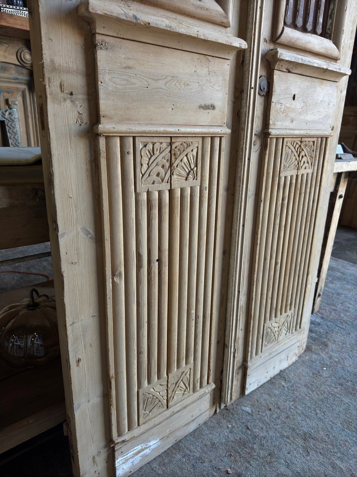 Antique Iron French Doors - 39.75x91.5 F13 - Magnolia Antique Door Co.