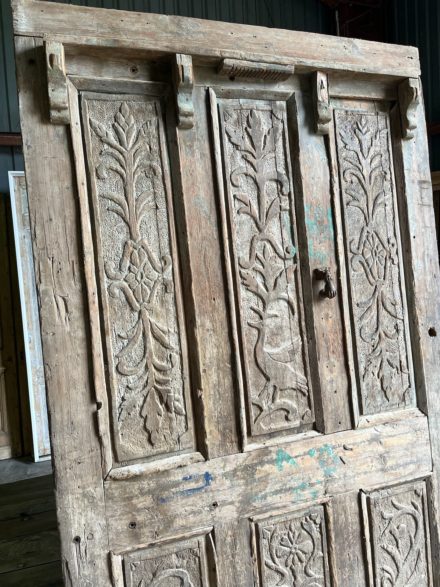 Antique Moroccan Hand Carved Door - 52x94 A109 - Magnolia Antique Door Co.