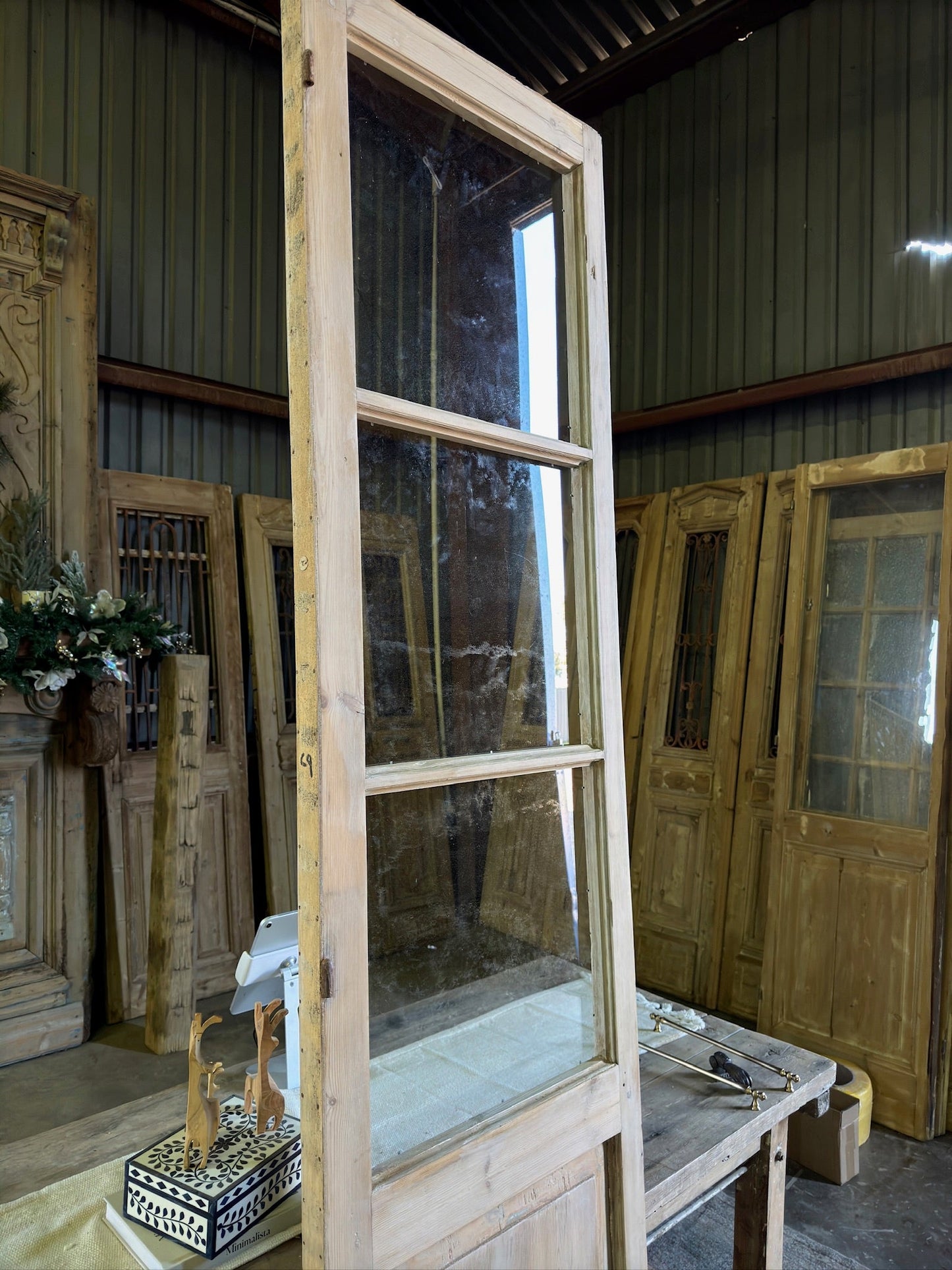 Antique Single Glass Door - 22x96 F117 - Magnolia Antique Door Co.