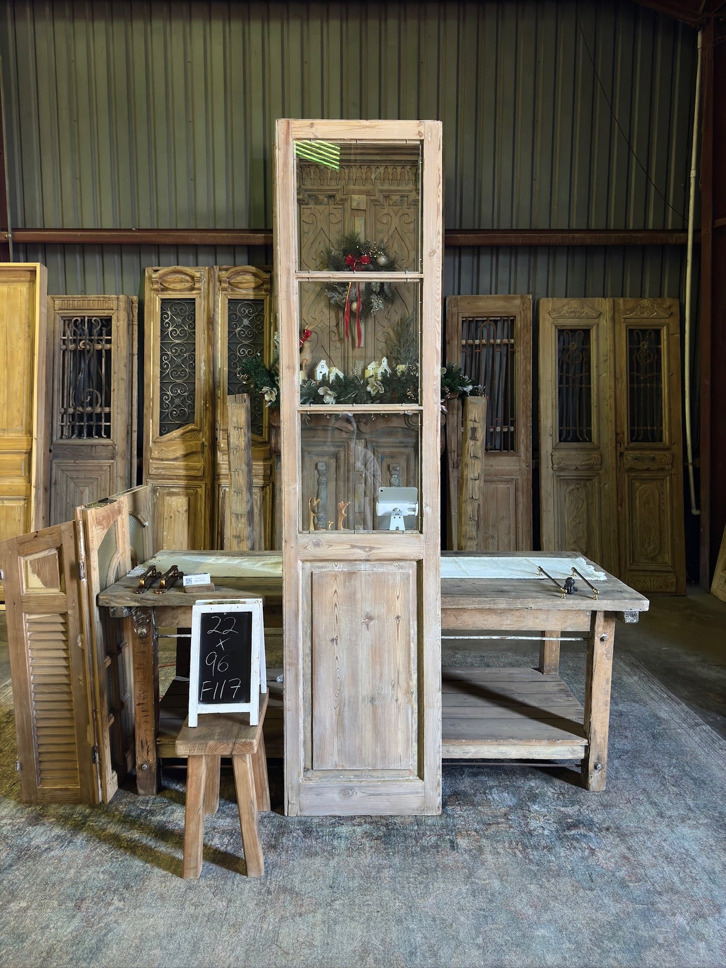 Antique Single Glass Door - 22x96 F117 - Magnolia Antique Door Co.