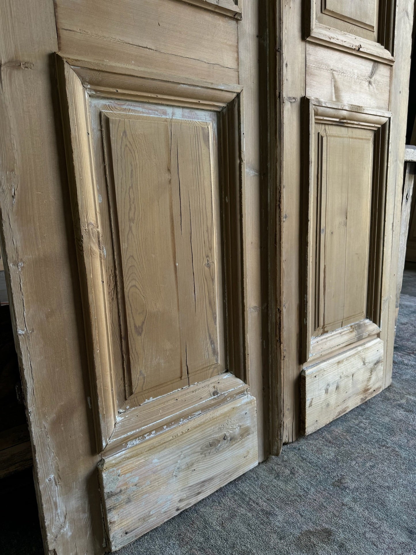 Antique Solid French Doors - 44x94.5 E104 - Magnolia Antique Door Co.