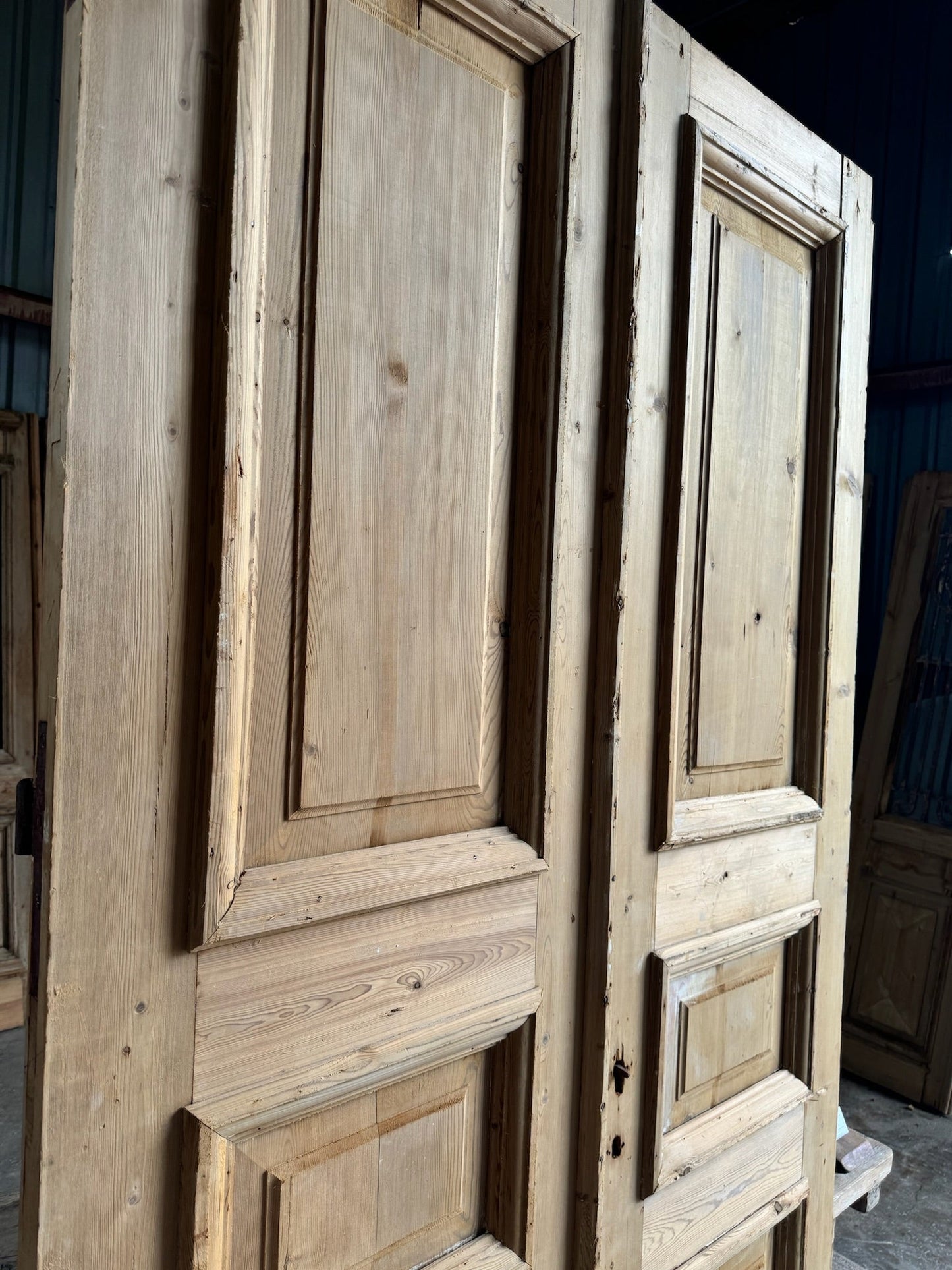 Antique Solid French Panel Doors - 45x94.5 E101 - Magnolia Antique Door Co.