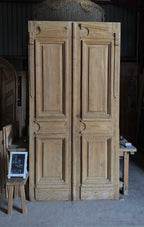 Antique Carved 6 Panel Double Doors - 54x106.5 - L529