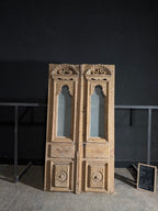 Antique Carved 1 Lite French Doors - 47.75x89 - N586
