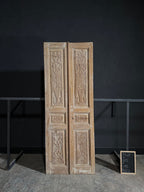 Antique Carved 3 Panel Double Doors - 39.25x105 - N122