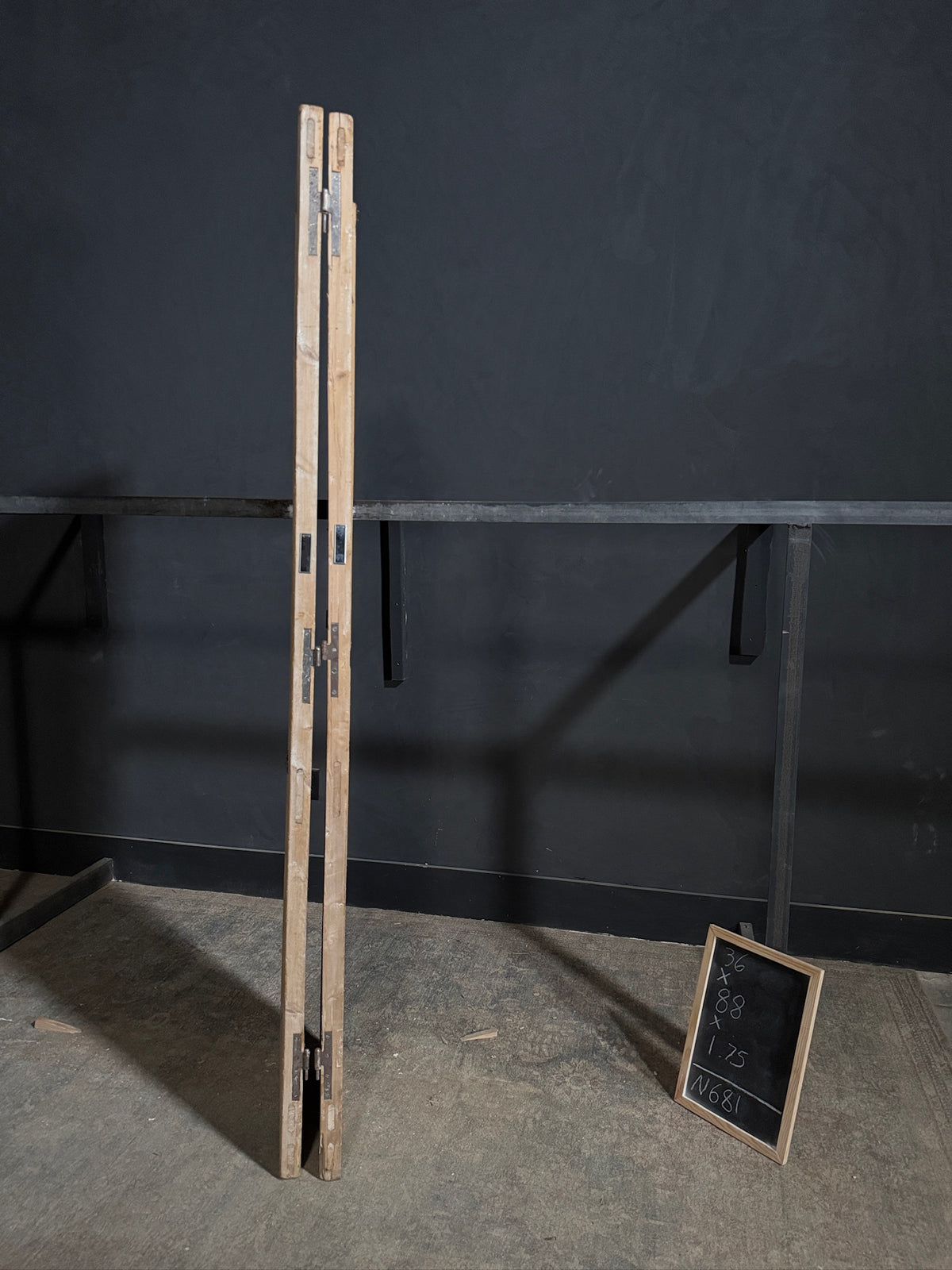 Antique 2 Panel Solid Double Doors - 36x88 - N681