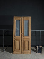 Antique Obscured Glass 1 Lite French Doors - 45.75x95 - N572