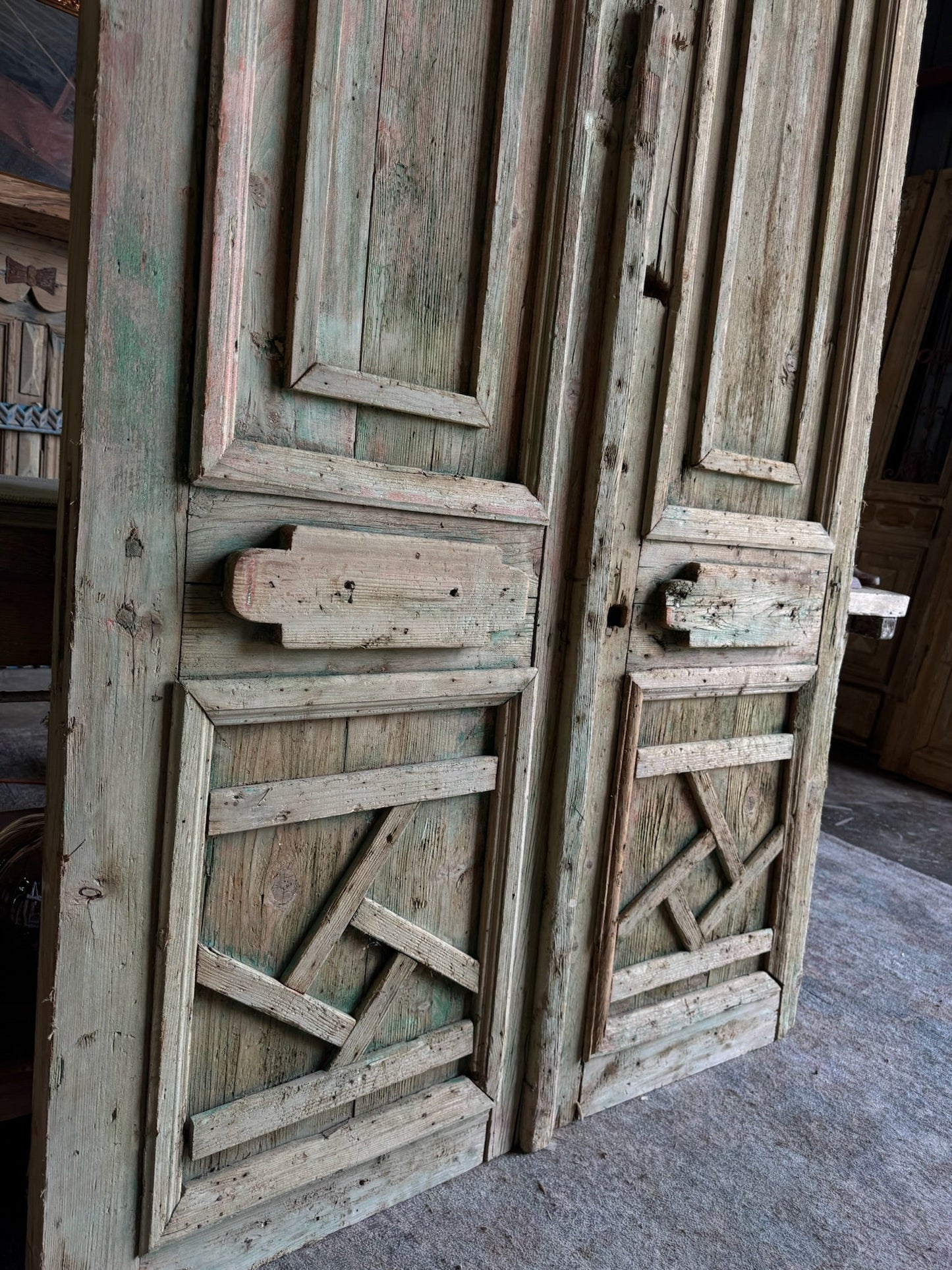 Egyptian Hand Carved Antique Doors - 49.5x98.25 F20 - Magnolia Antique Door Co.