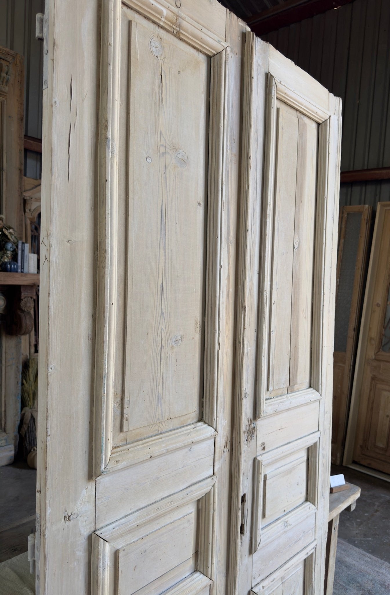 Elegant Raised Molding French Doors - 43x96 E142 - Magnolia Antique Door Co.