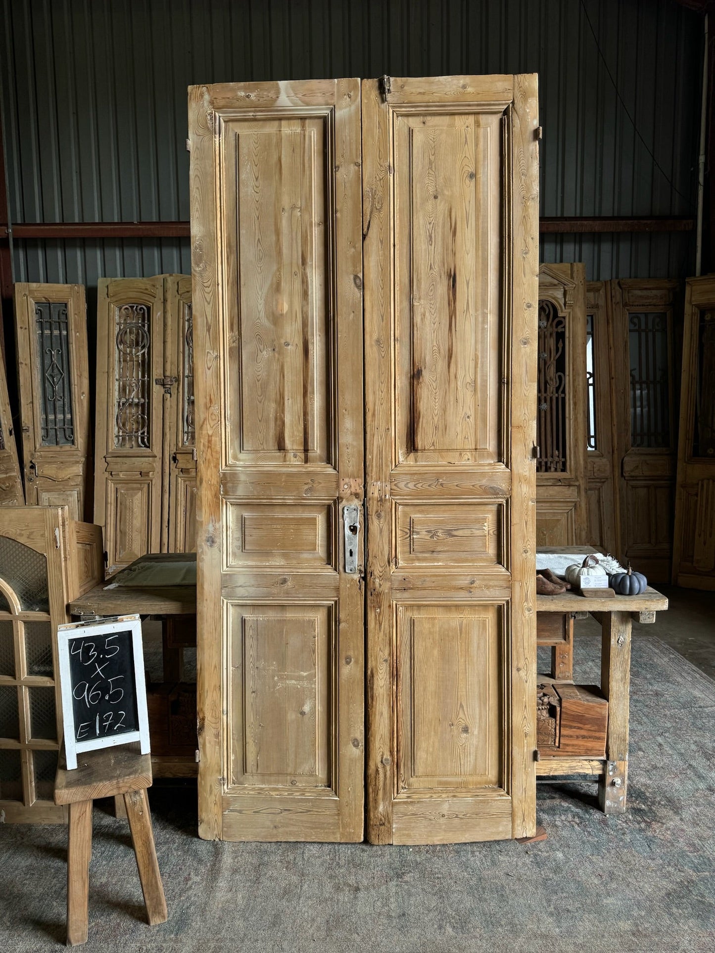 European Antique French Doors - 43.5x96.5 E172 - Magnolia Antique Door Co.