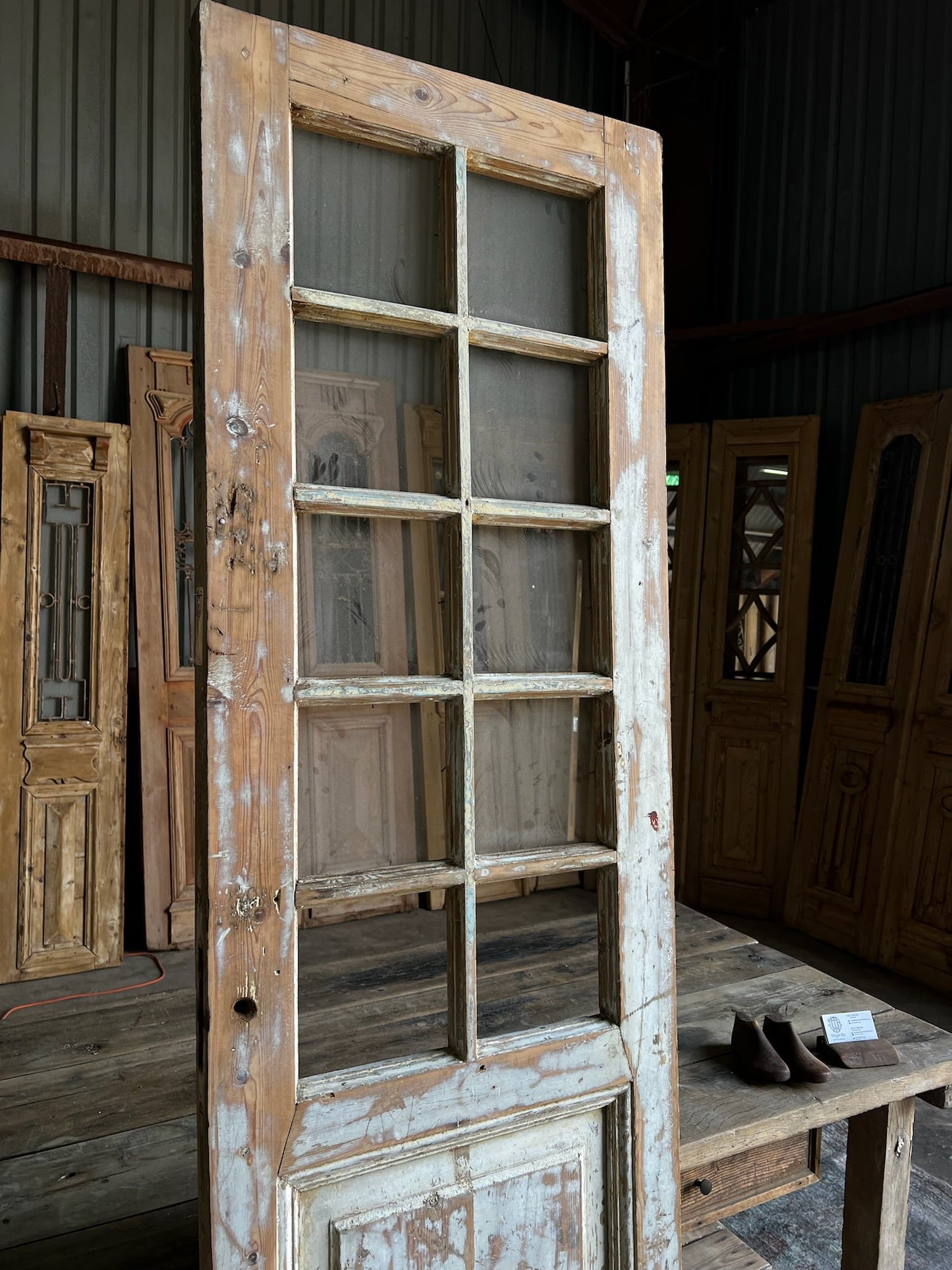 European Antique Glass Pane Door - 24x89 A79 - Magnolia Antique Door Co.