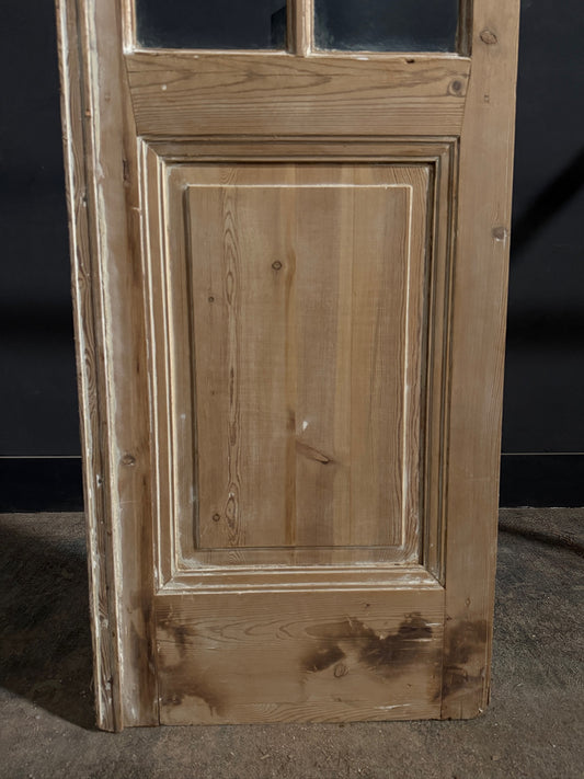 Antique Clear Glass Raised Panel Pantry Door - 25x90 - N777