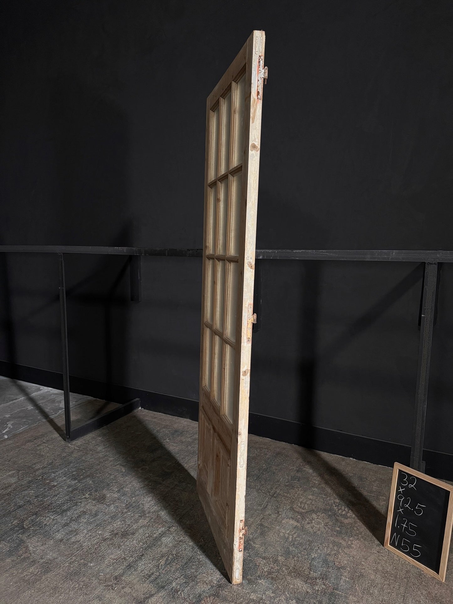 Antique 12 Lite Glass Single Door - 32x92.5 - N55