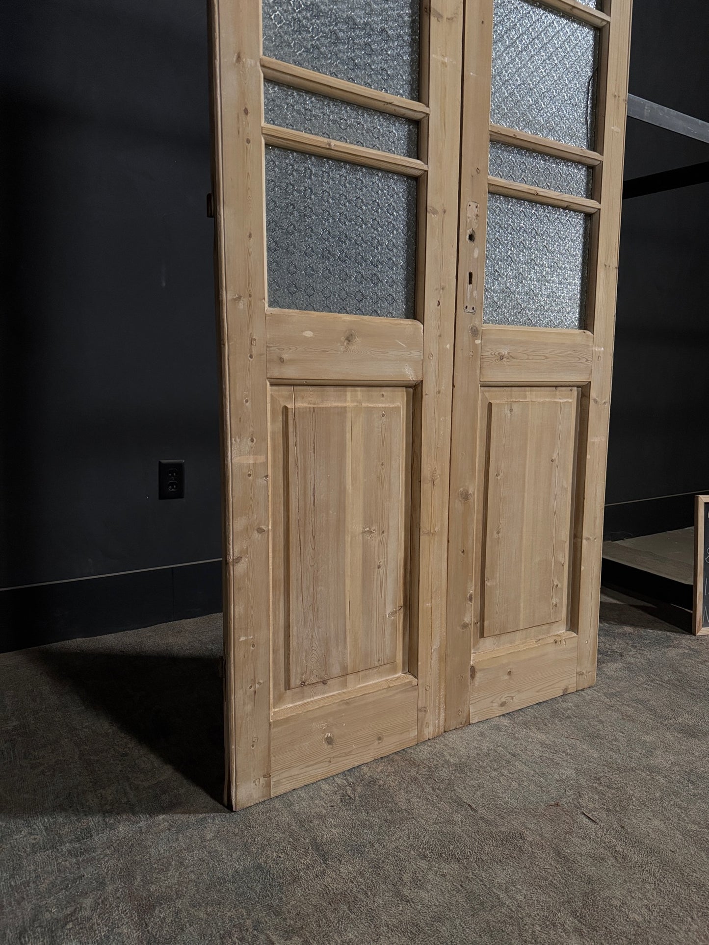 Antique Obscured Glass 4 Lite French Doors - 40.25x84 - N389