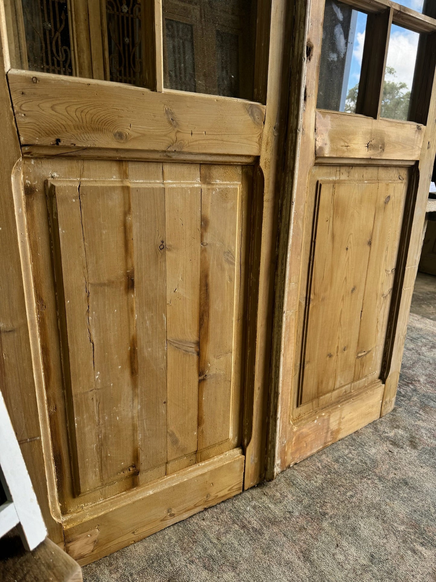 Glass Antique French Doors - 52.25x93 E241 - Magnolia Antique Door Co.