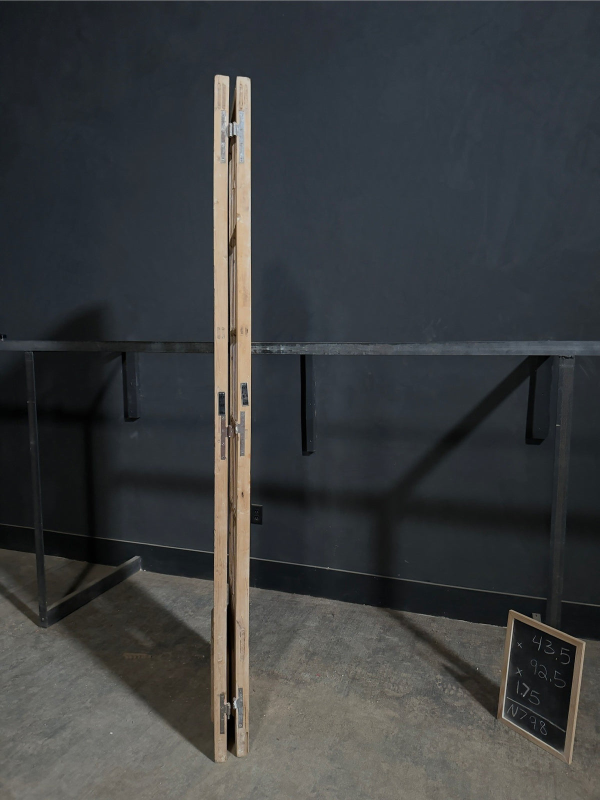 Antique Raised Panel Glass French Doors - 43.5x92.5 - N798