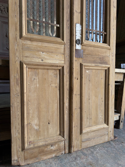 Simple Antique Iron French Doors - 40.5x90.25 J3