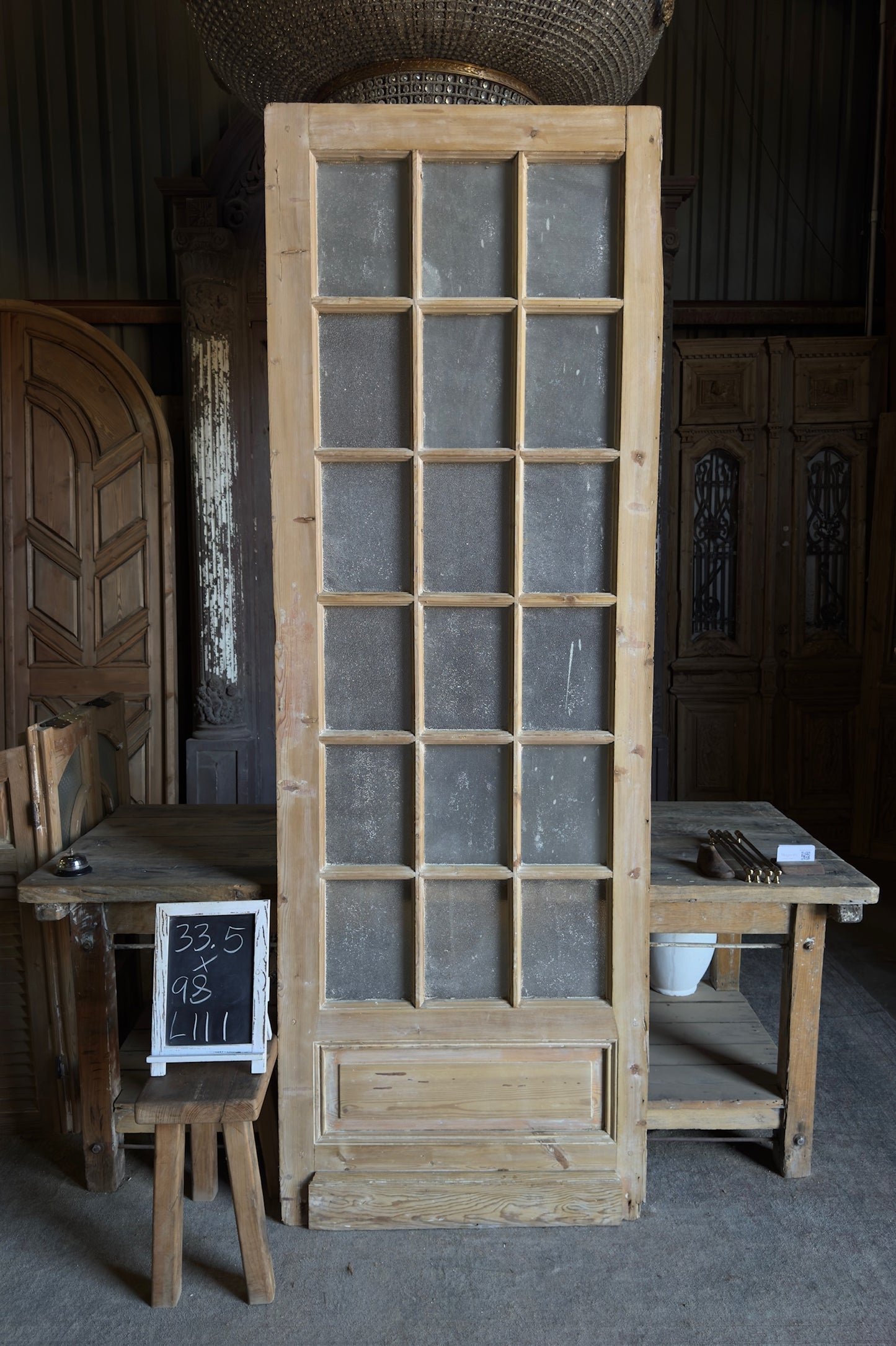 18 Lite Antique Glass Single Door - 33.5x98 - L111