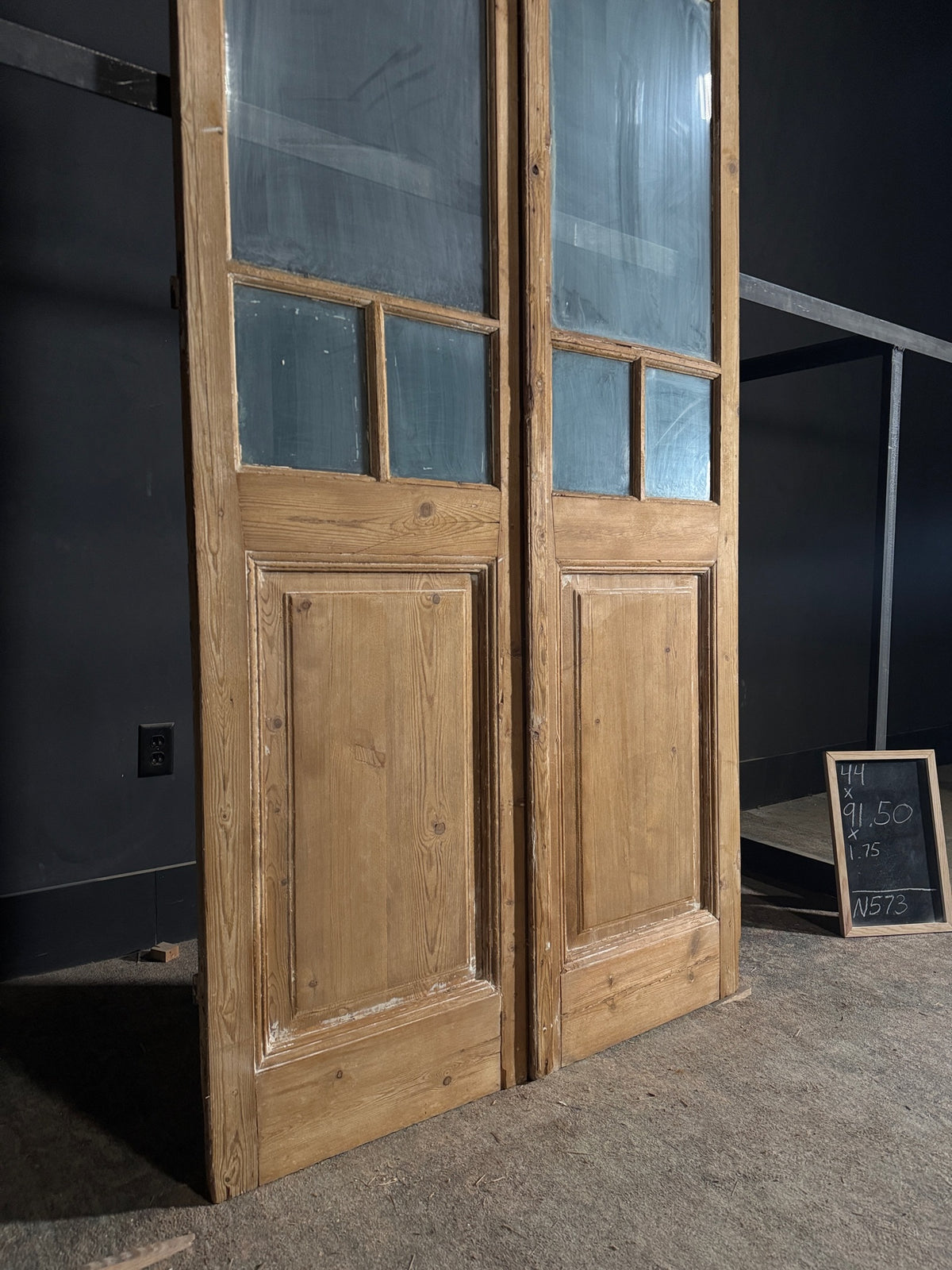 Antique Glass 2 Lite French Doors - 44x91.5 - N573