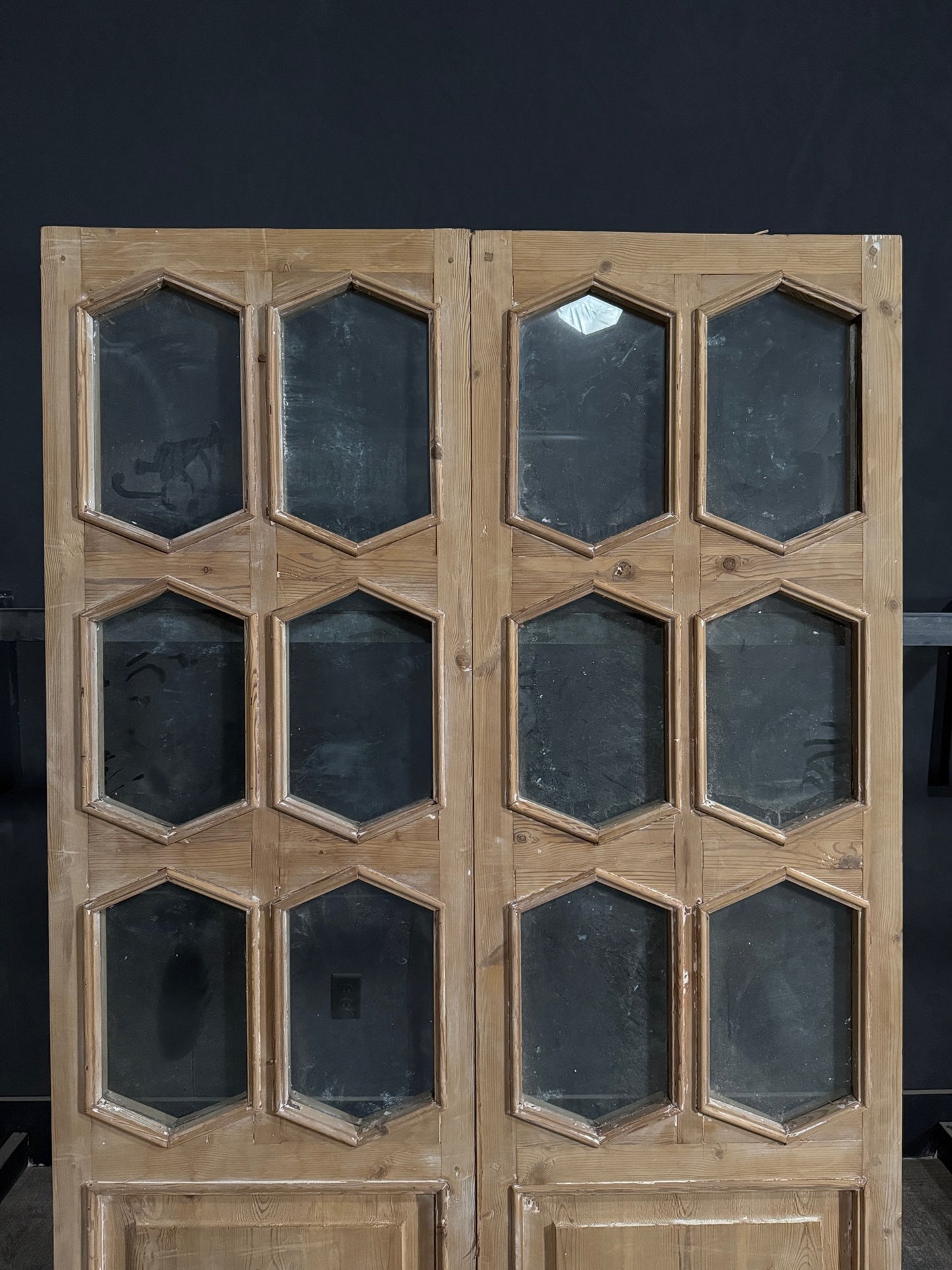 Antique Glass 6 Lite French Doors - 52.25x83 - N390