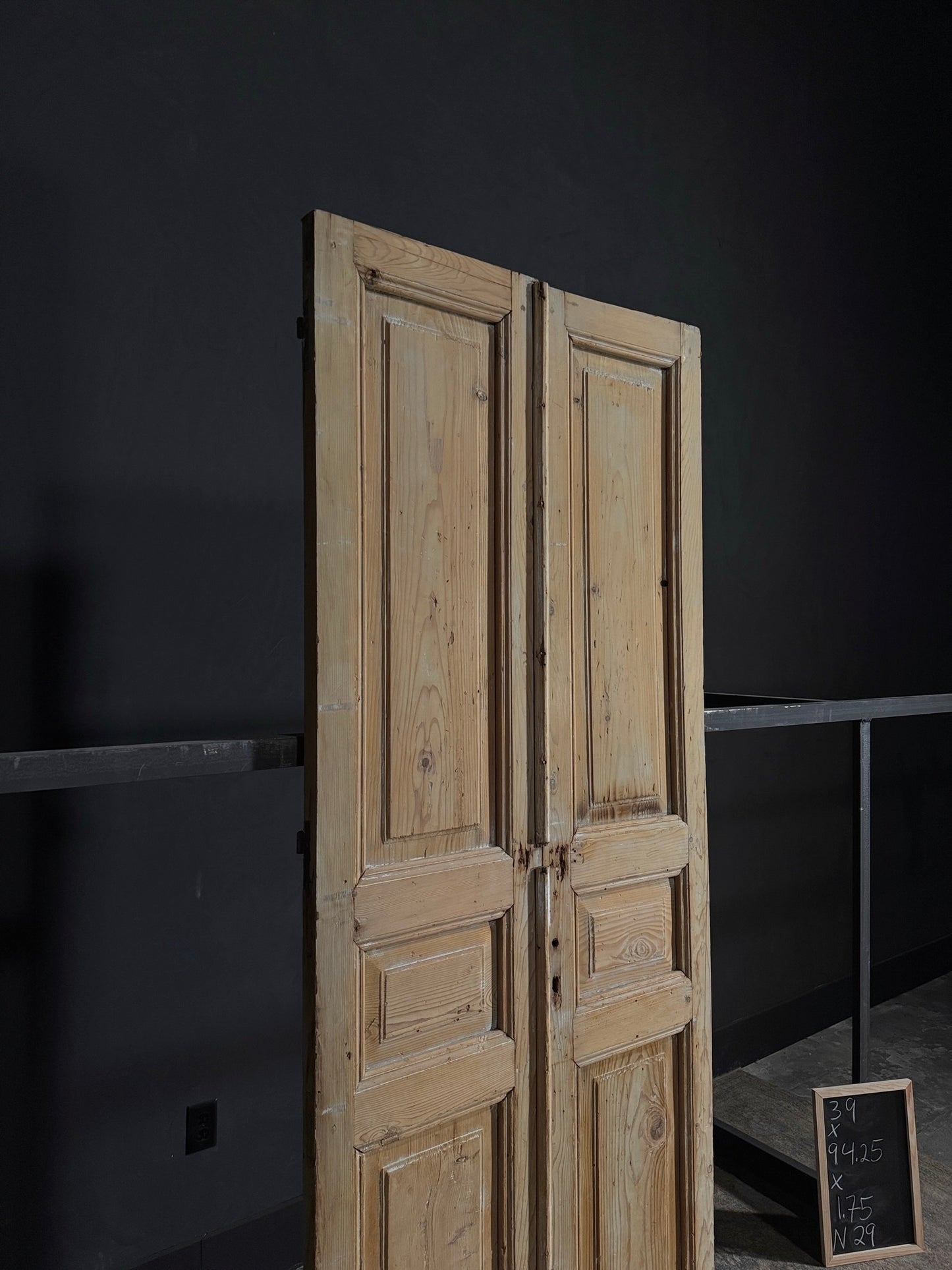 Antique Iron 3 Panel Double Doors - 39x94.25 - N29