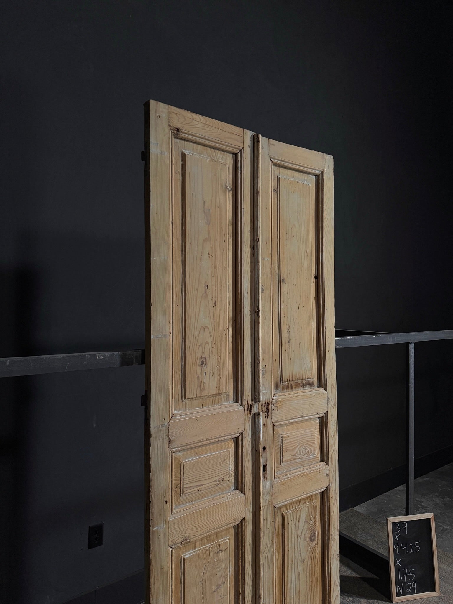 Antique Iron 3 Panel Double Doors - 39x94.25 - N29