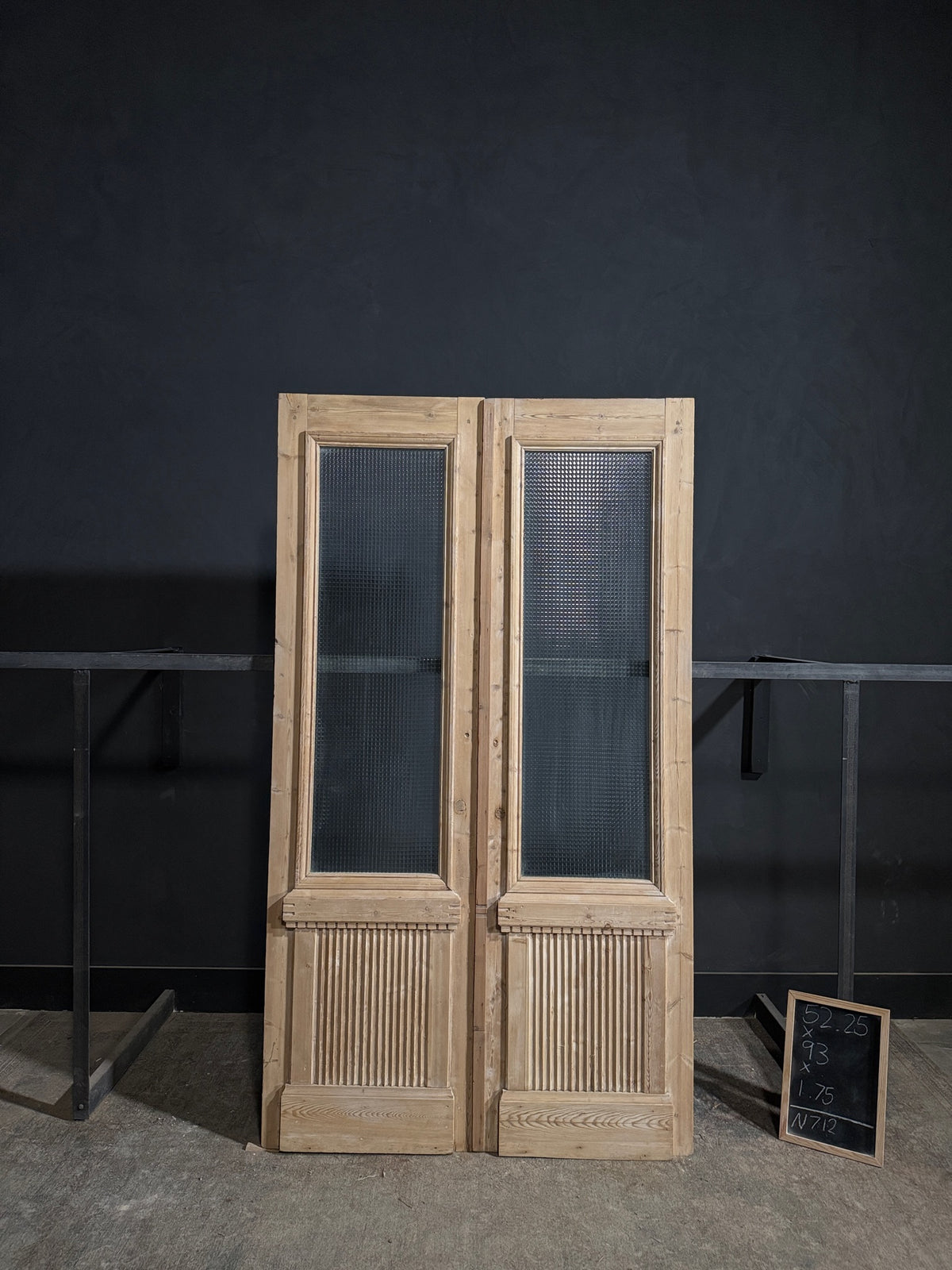 Antique Fluted 1 Lite French Doors - 52.25x93 - N712